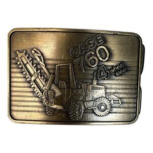 Vintage CASE 760 4 Wheel Steer Trencher Tractor Belt Buckle Limited Edition 1986
